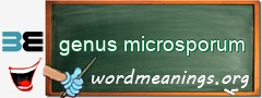 WordMeaning blackboard for genus microsporum